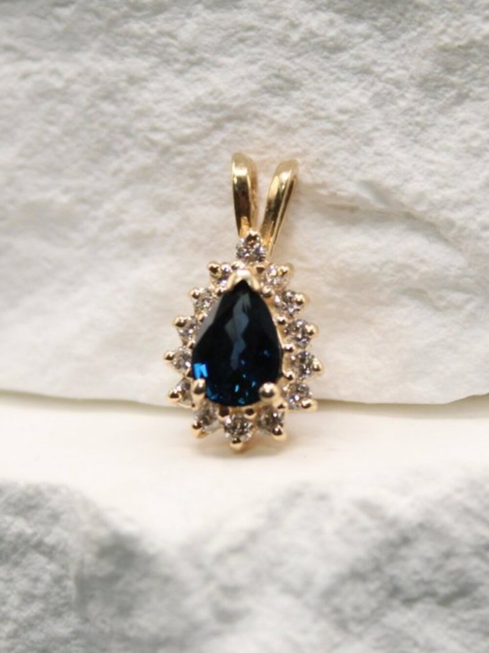 Royal Teardrop Topaz Diamond Pendant